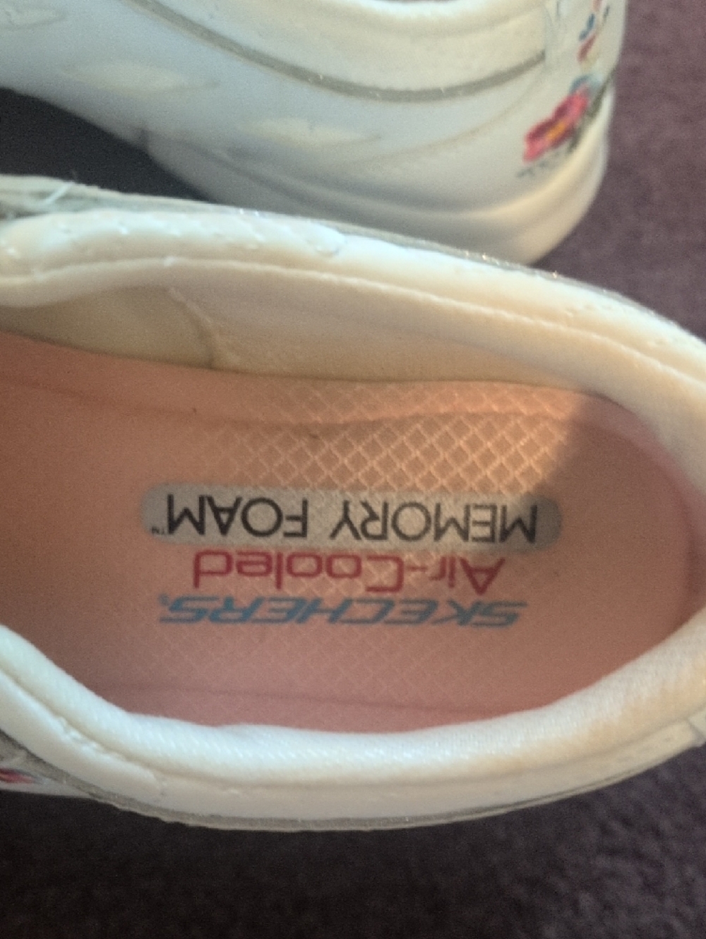 Skechers White Sneakers with Pink Floral Accents - Picture 7 of 15